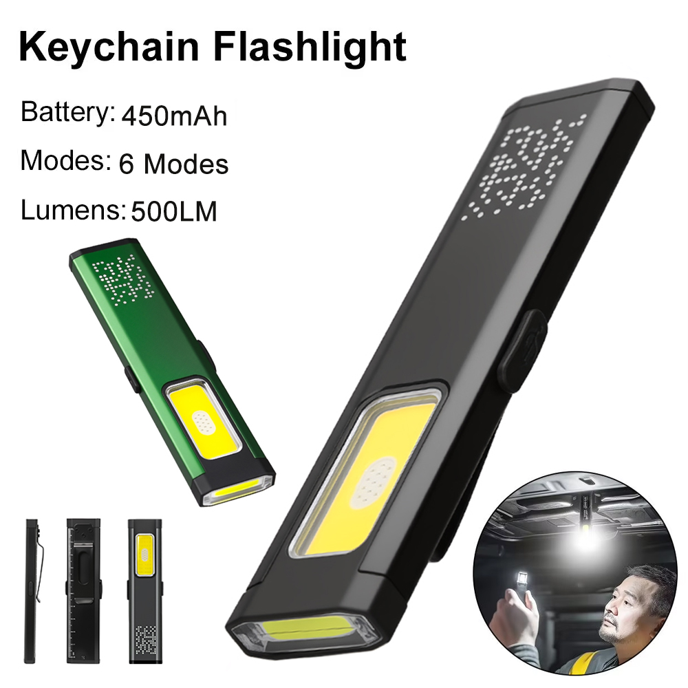 Outdoor Lighting Guide - ミニポータブル充電式LED懐中電灯、防水屋外作業用ポケット懐中電灯、磁気グリップ付き、コンパクトLED懐中電灯