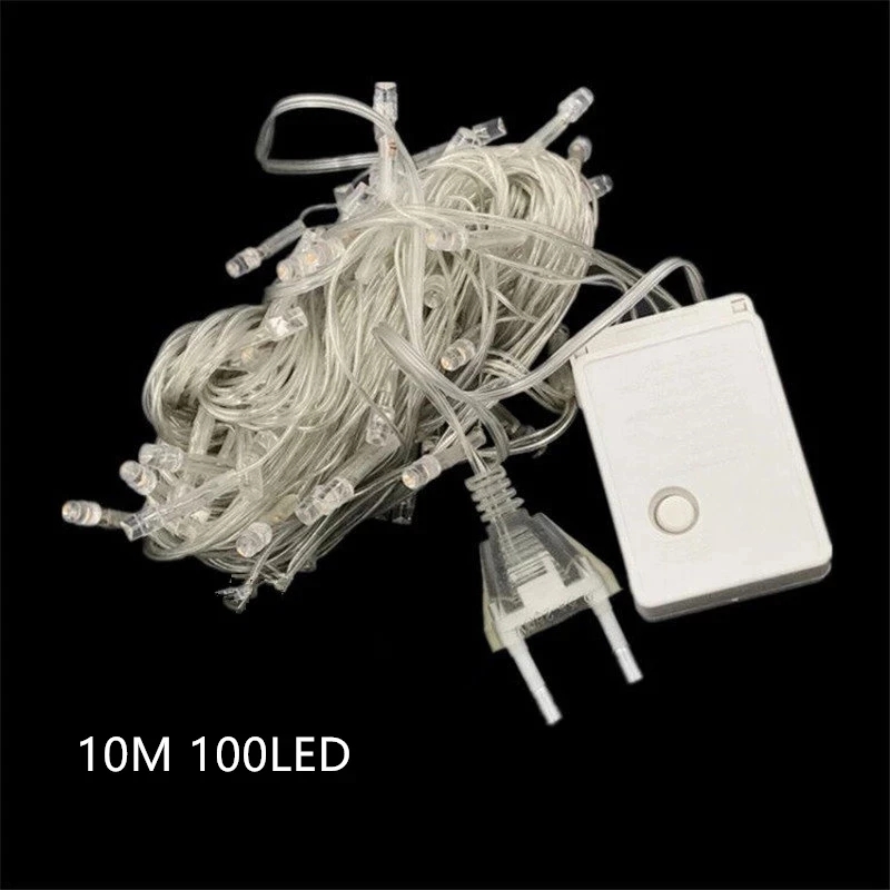 Outdoor Lighting On House - 110V 220V 10M 100 LEDストリングガーランド クリスマスツリーチェーン
