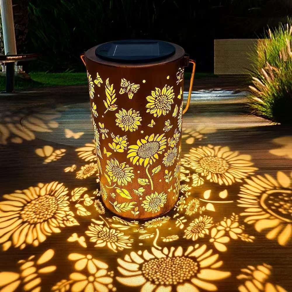 Outdoor Lighting Traditional - ひまわりライトとシャドウライト防水屋外ライトソーラーパワーで夜の通路、芝生、庭、パティオの装飾照明に使用