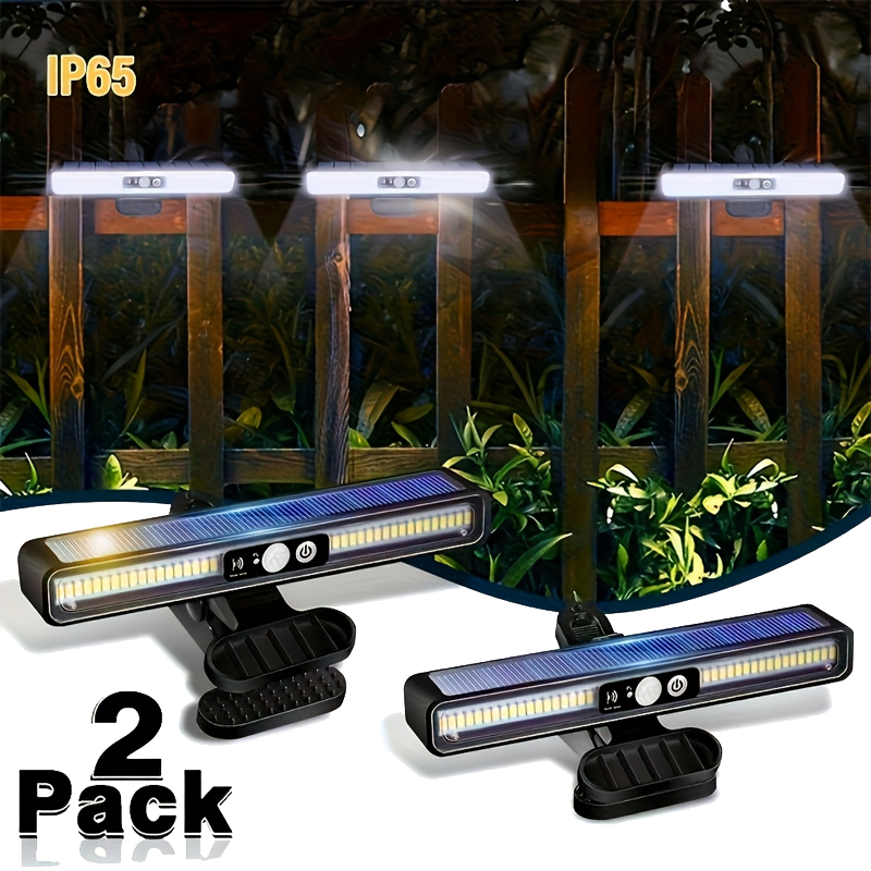 Outdoor Lighting Portable - クリップ式ソーラーモーションライト屋外防水、36個のLEDを搭載した屋外用ソーラーフェンスライト、ポータブルソーラー式セキュリティライト