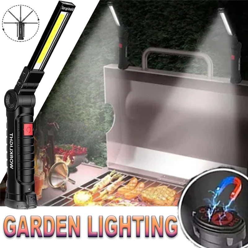 Outdoor Lighting Portable - ポータブル LED 懐中電灯 磁気フック付き 屋外修理作業灯 Type-C