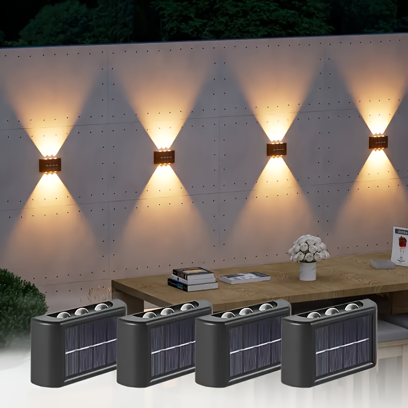 Outdoor Lighting Lamps - LEDソーラーライト 屋外防水 ソーラーウォールランプ 上下発光 ガーデンフェンス装飾用 ソーラー式ウォールランプ