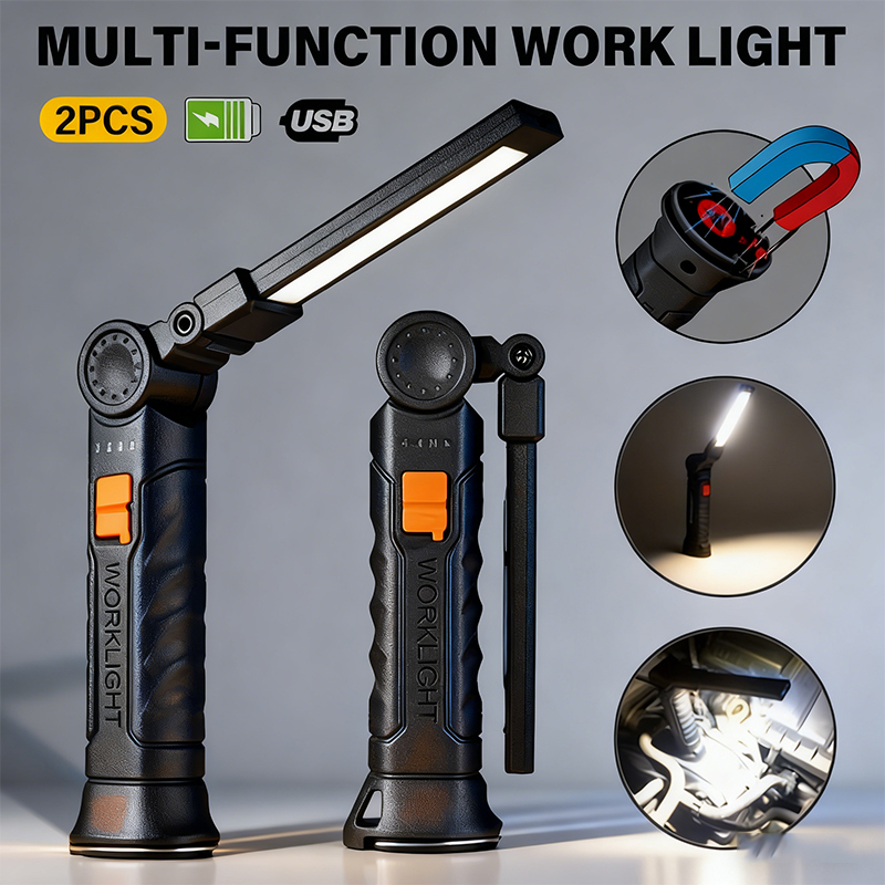 Outdoor Lighting Portable - ポータブル COB LED 懐中電灯 USB 充電式ワークライト