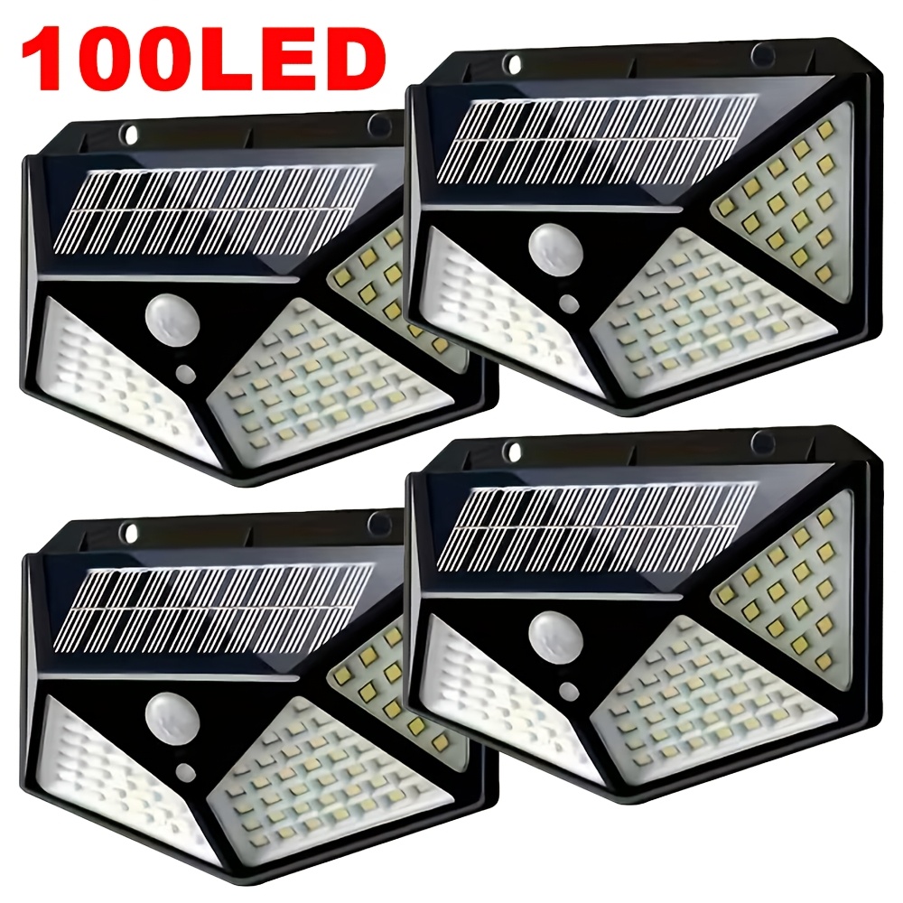 Outdoor Lighting Traditional - 100LED屋外ソーラーガーデンライト、屋外モーションセンサーライト、防水ソーラーウォールランプ（庭、フェンス、庭園、通路、階段用）