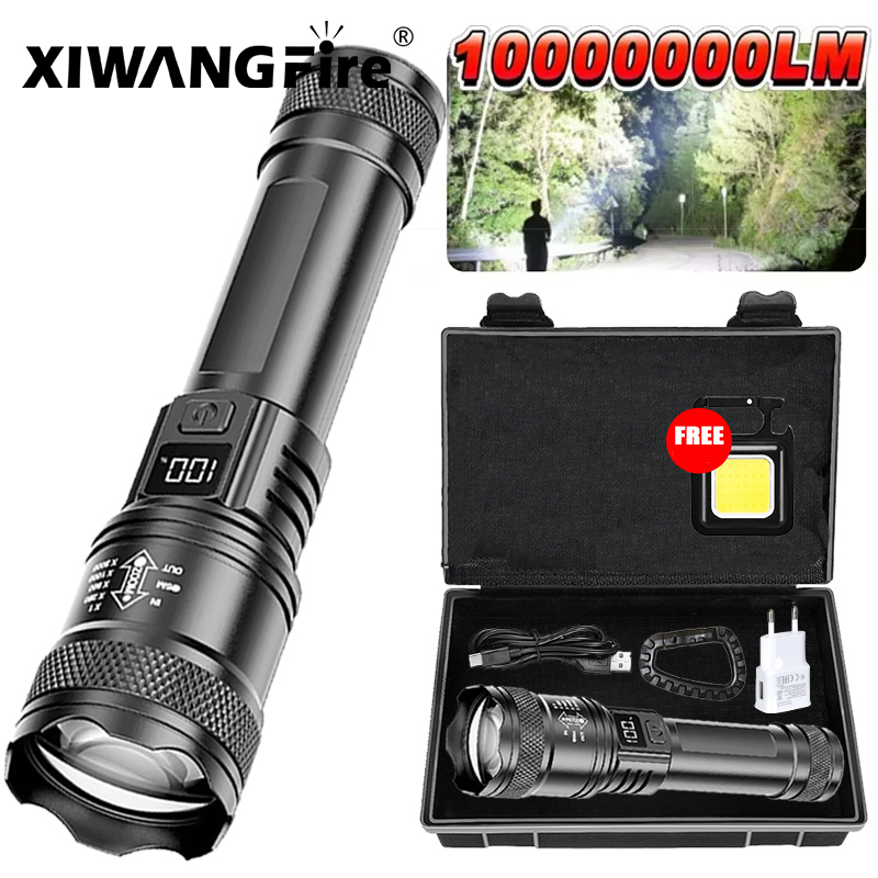 Outdoor Lighting Guide - 超高輝度 LED 懐中電灯 2000LM Type-C 充電式長距離ズーム戦術トーチ屋外緊急キャンプ釣りランタン