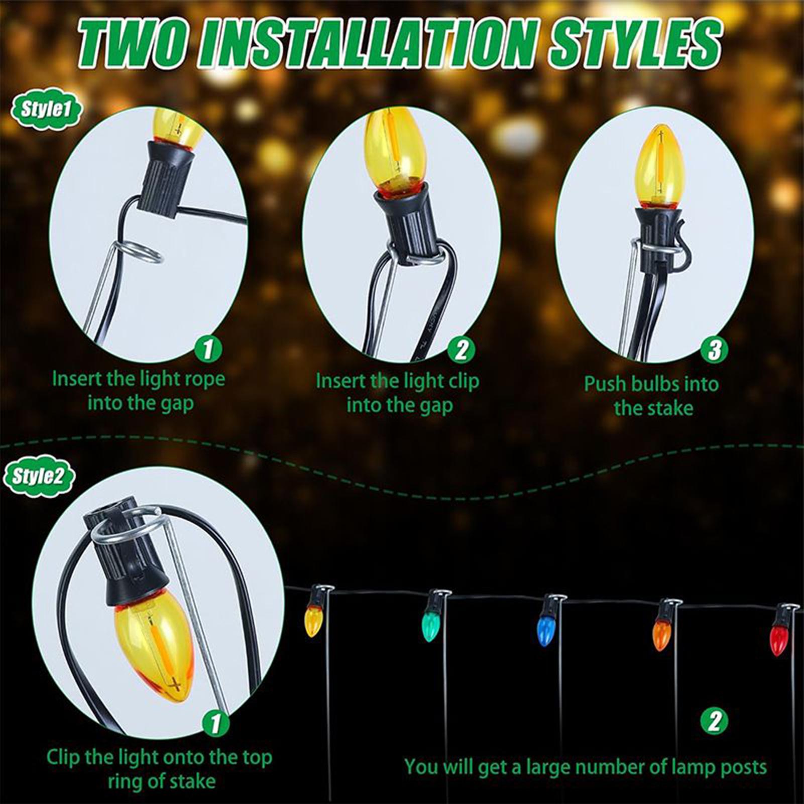 Outdoor Lighting In Ground - クリスマスライトステークス 12インチ 芝生用 屋外装飾 クリスマス通路用屋外ライトステークス 通路