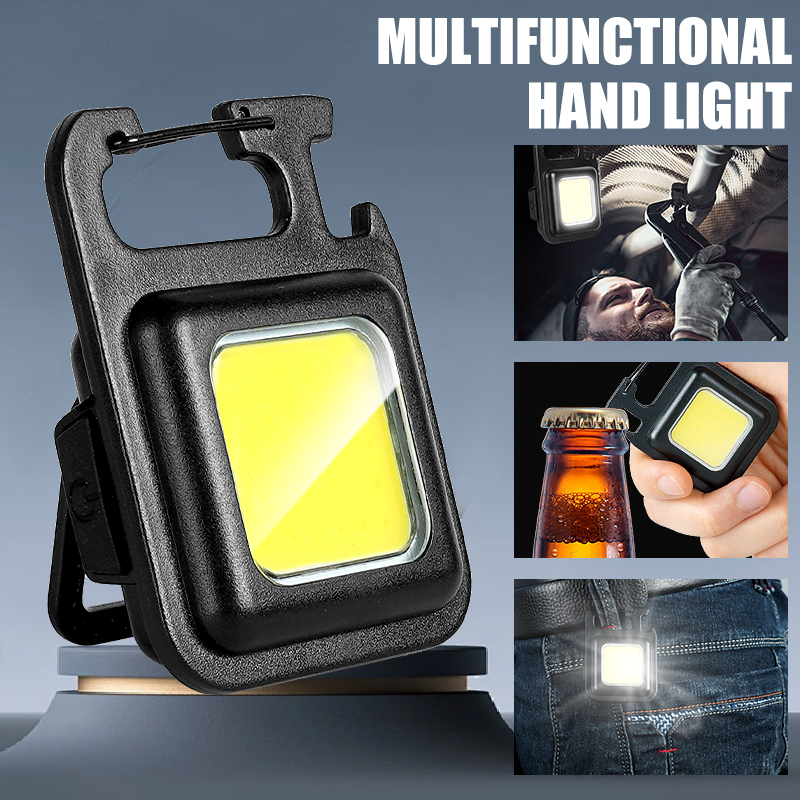 Outdoor Lighting Guide - 超高輝度で便利な携帯用ミニCOBキーホルダー懐中電灯、充電式緊急作業灯、マグネット付きアウトドアキャンプライト