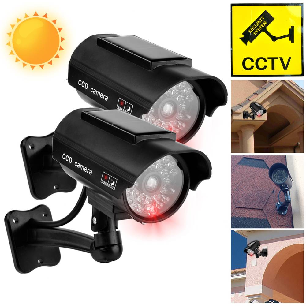 Outdoor Lighting On House - 屋外ソーラーシミュレーションカメラ,防水ダミーカメラ,CCTV監視,家庭用,LEDライト点滅