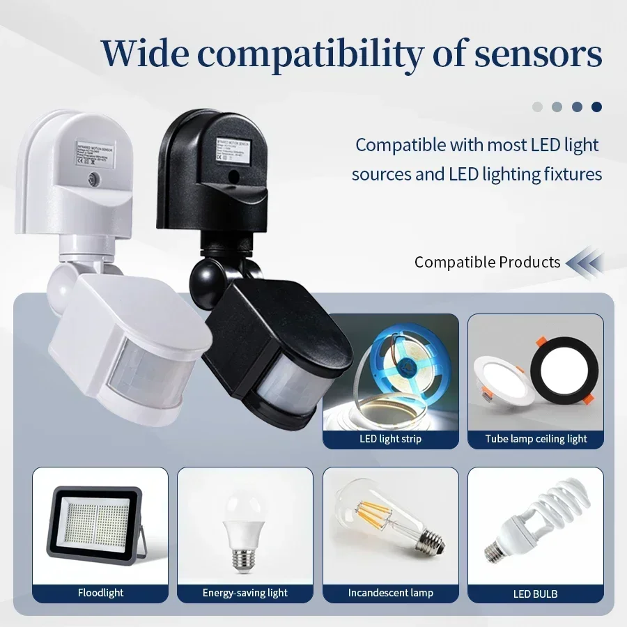 Outdoor Lighting With Motion Sensor - 100-240V 12V PIR モーションセンサー自動赤外線センサー動作検出器屋外 LED ライトスイッチ人間存在センサー