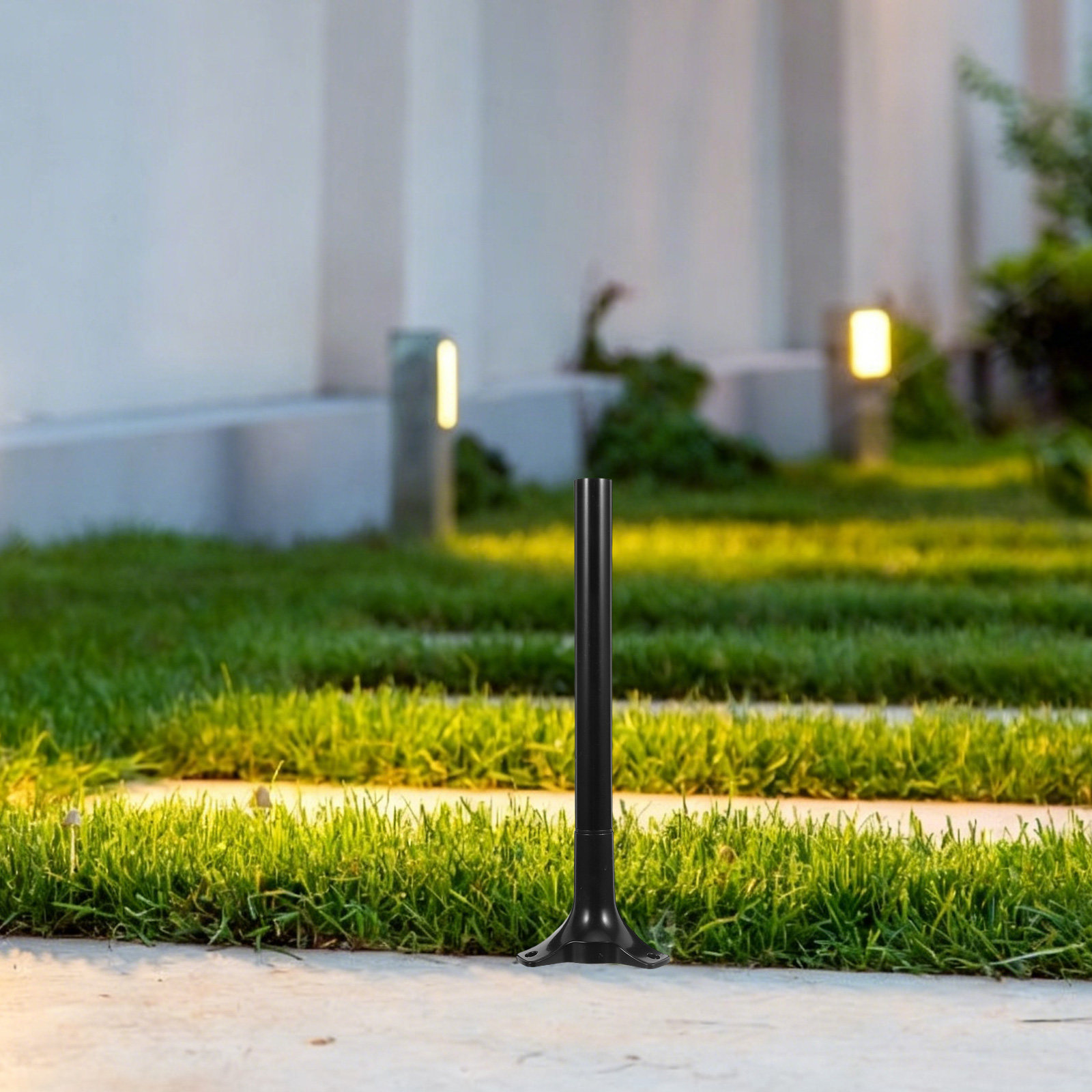 Outdoor Lighting Lamps - 6個セット ガーデンライト用グラウンドステーク 安定したトーチライトサポートポール 屋外用炎効果ランプ交換用ベース 三角形グラウンド