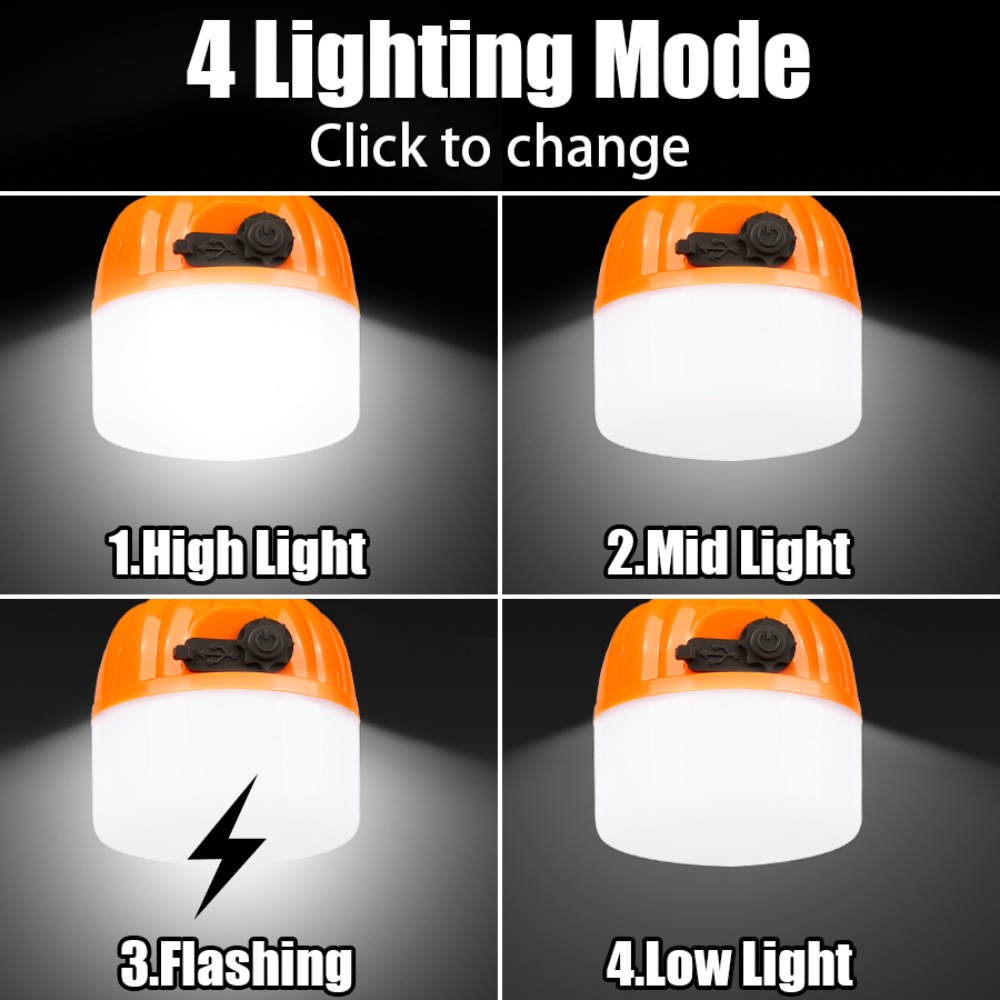 ポータブルミニキャンプランプ 4つの照明モード フック付き  - Outdoor Lighting Lamps のレビューと価格