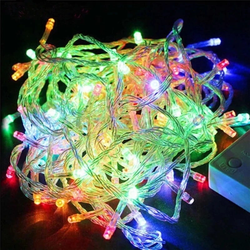 110V 220V 10M 100 LEDストリングガーラン - Outdoor Lighting On House のレビューと価格