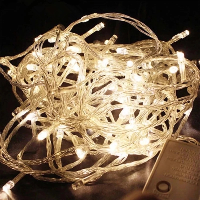 110V 220V 10M 100 LEDストリングガーラン - Outdoor Lighting On House のレビューと価格