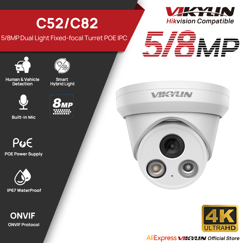 VIKYLIN 5/8MP 4K IP カメラデュアルライト - Outdoor Lighting Mains Powered のレビューと価格