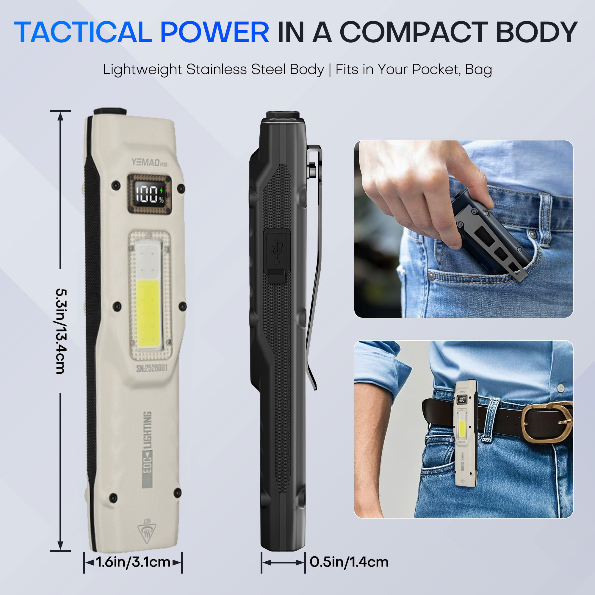 ポータブル880LM YEMAO M28超薄型タクティカルワ - Outdoor Lighting Guide のレビューと価格