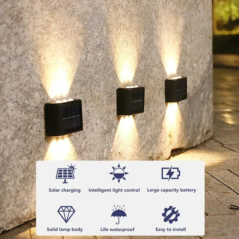 LEDソーラーライト 屋外防水 ソーラーウォールランプ 上下 - Outdoor Lighting Lamps のレビューと価格