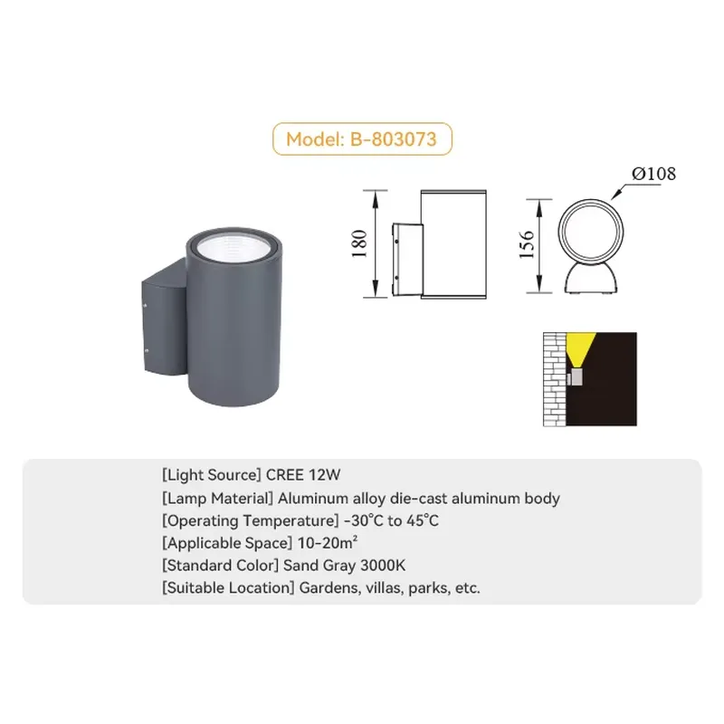 屋外壁装飾ライト カスタム外部上下壁ライト モダン防水レトロ - Outdoor Lighting Lamps のレビューと価格