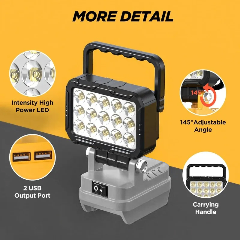 6000ルーメンLED作業灯 デウォルト/マキタ/ミルウォー - Outdoor Lighting Milwaukee のレビューと価格