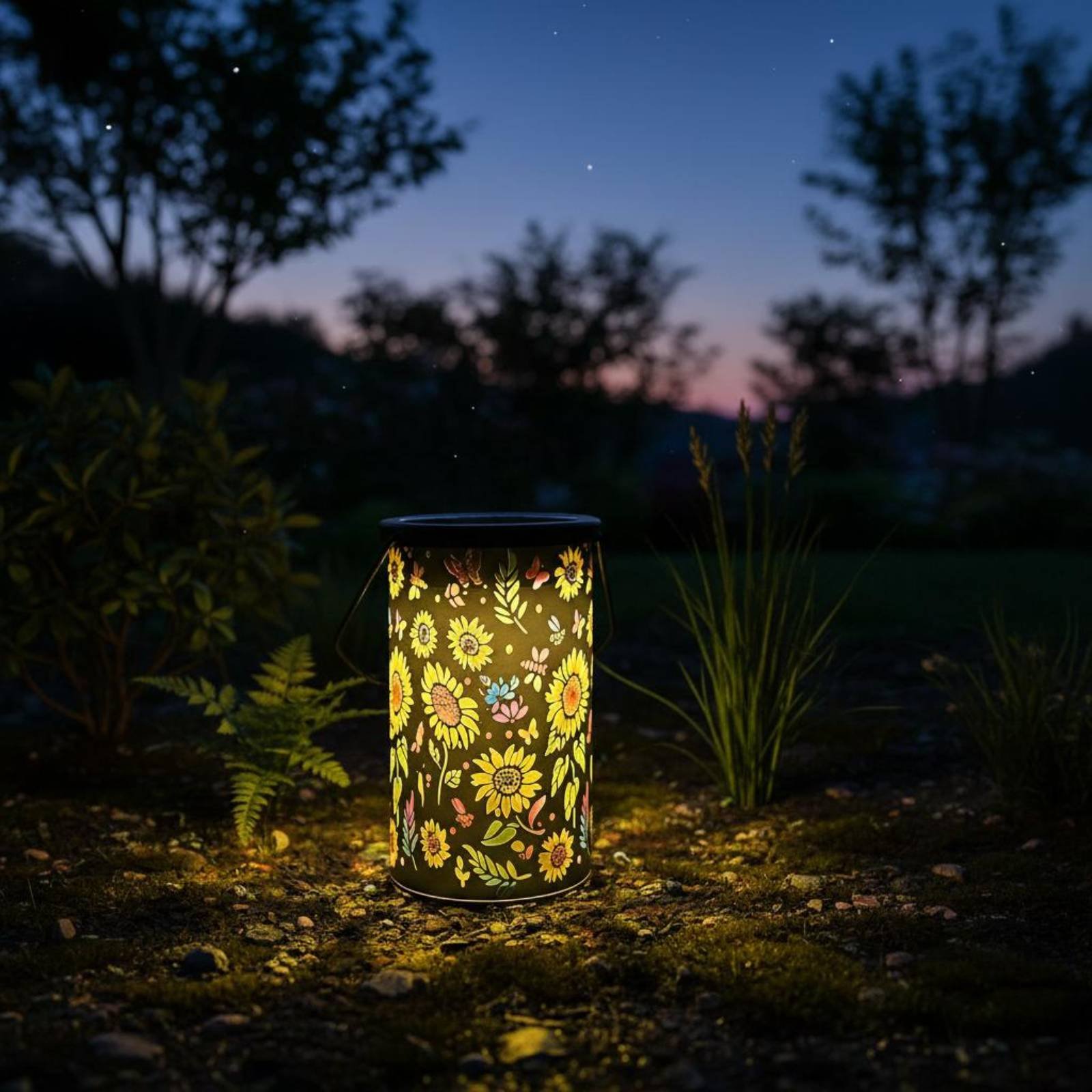 花柄ランタン ヴィンテージデザイン 吊り下げ式ソーラーランタ - Outdoor Lighting Battery Powered のレビューと価格
