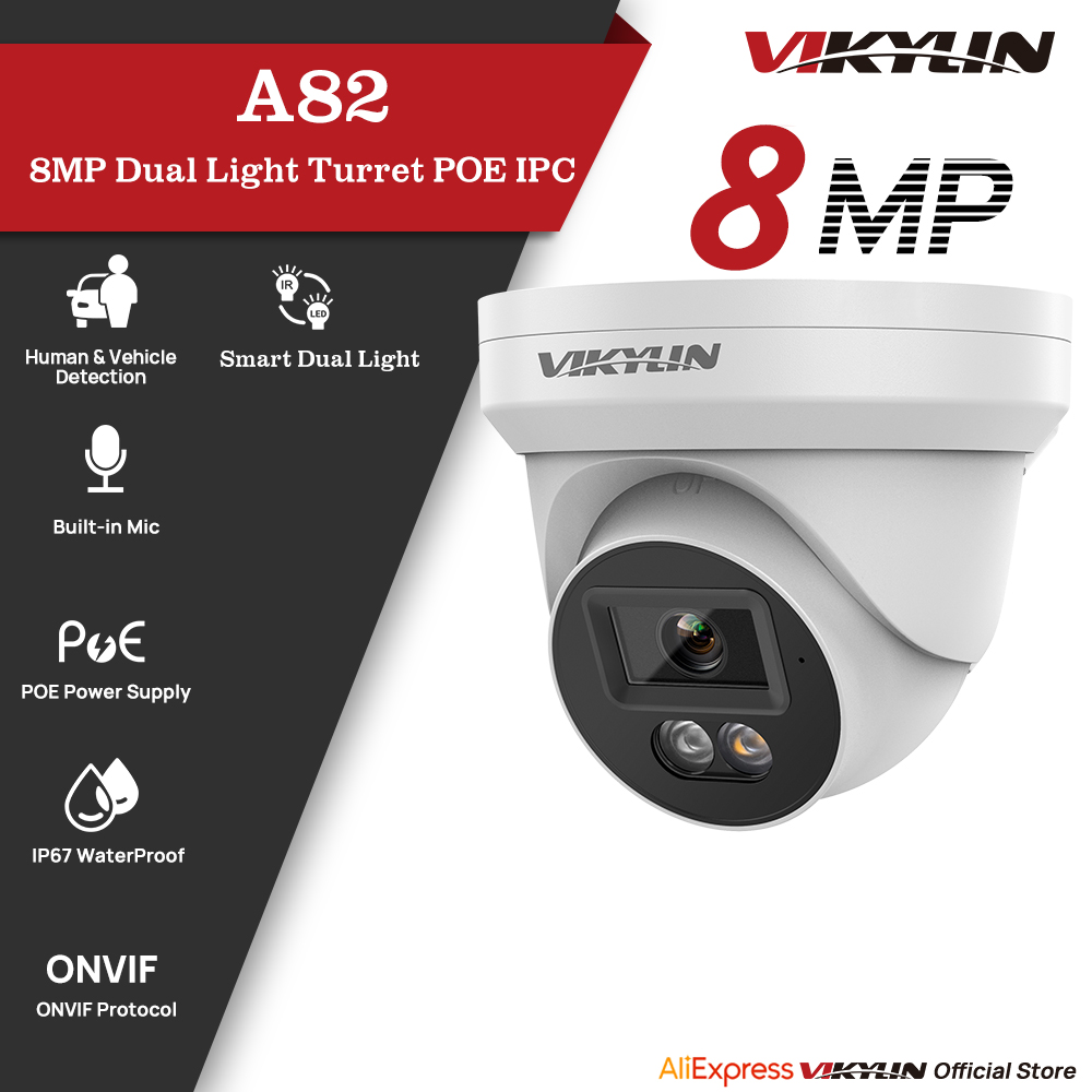 VIKYLIN 8MP IPセキュリティカメラ PoE 4K - Outdoor Lighting Mains Powered のレビューと価格