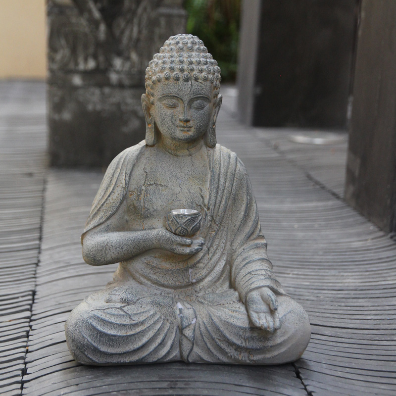 樹脂ソーラー仏像彫刻庭の装飾ライト禅アジアン日本庭園の装飾屋 - Outdoor Lighting Traditional のレビューと価格