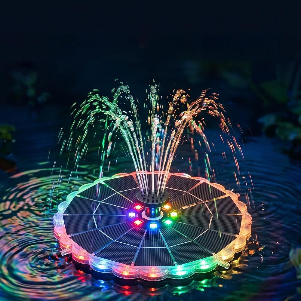 3.5W屋外ソーラー噴水ポンプキット、7つのノズル、7色ライ - Outdoor Lighting Traditional のレビューと価格
