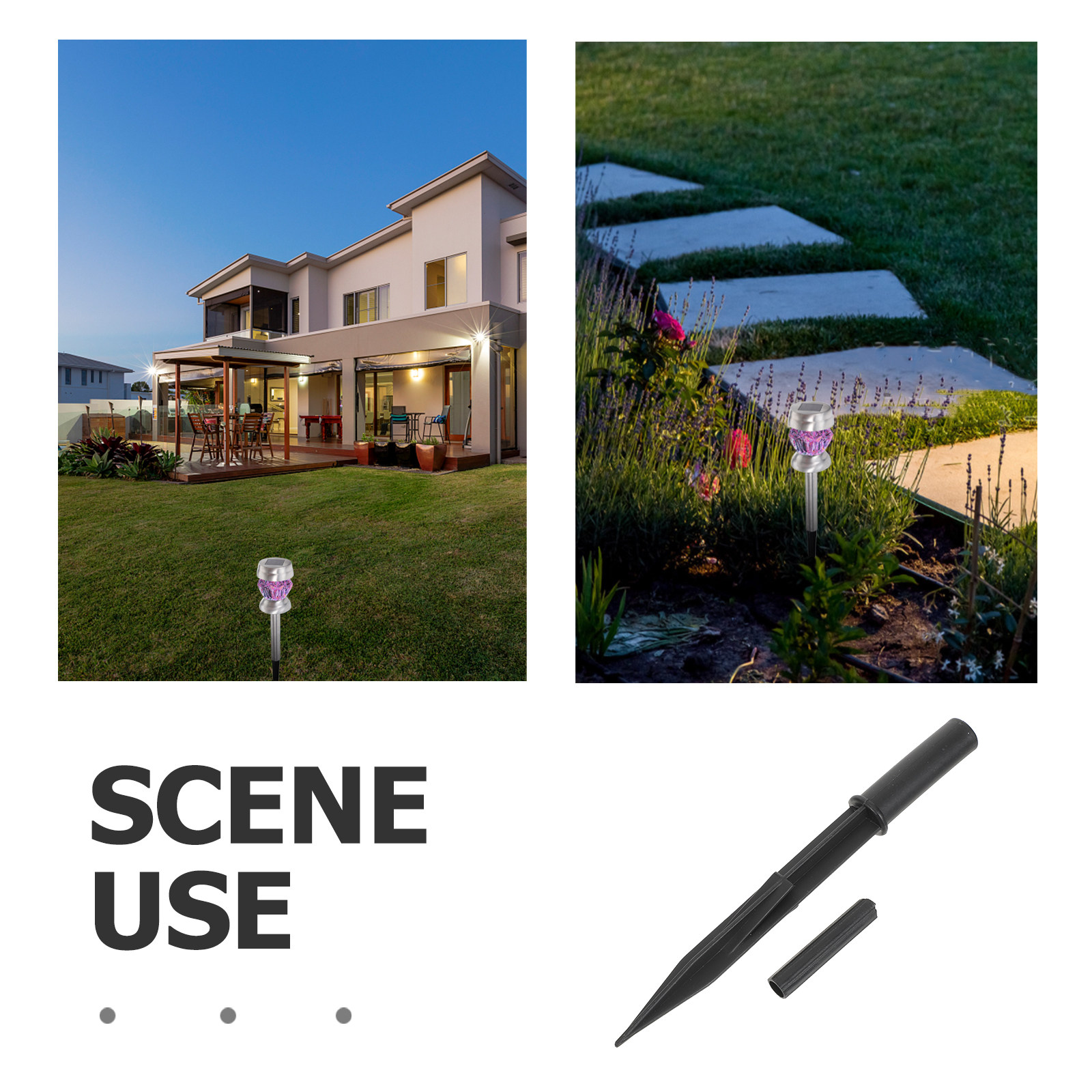 20セット プラスチック製ソーラーライトステークス 補強され - Outdoor Lighting In Ground のレビューと価格