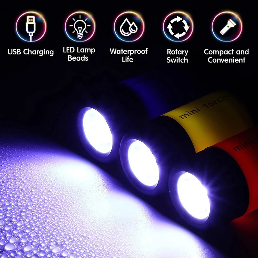 USB 充電式キャンプミニ懐中電灯強力な光ポケットキーホルダ - Outdoor Lighting Replacement Bulbs のレビューと価格
