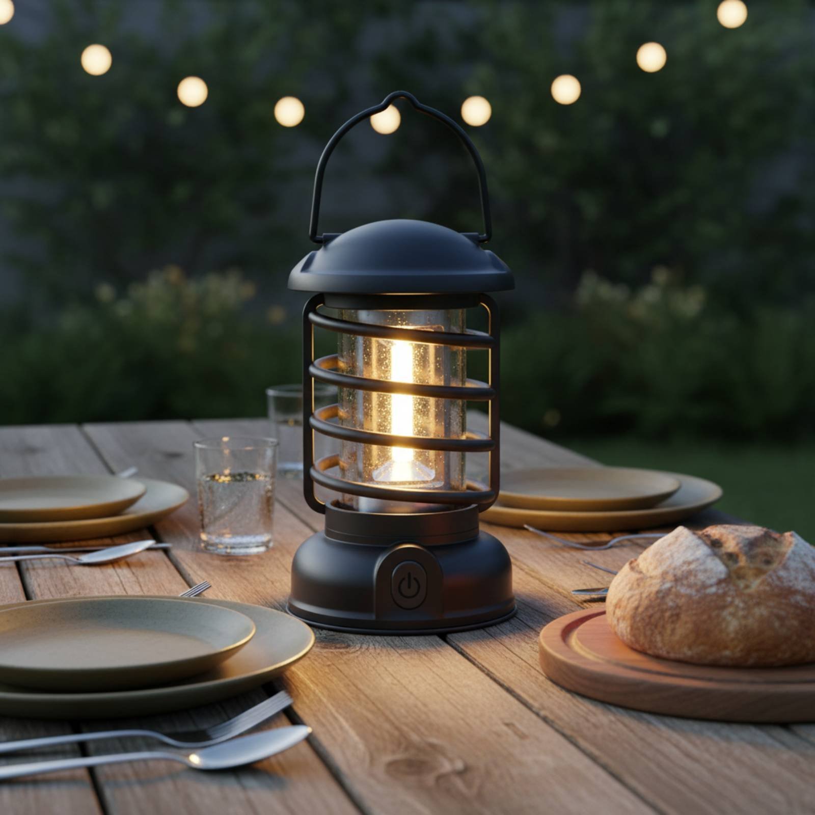 レトロキャンプランタン双方向電源ヴィンテージデザイン発光コン - Outdoor Lighting Battery Powered のレビューと価格