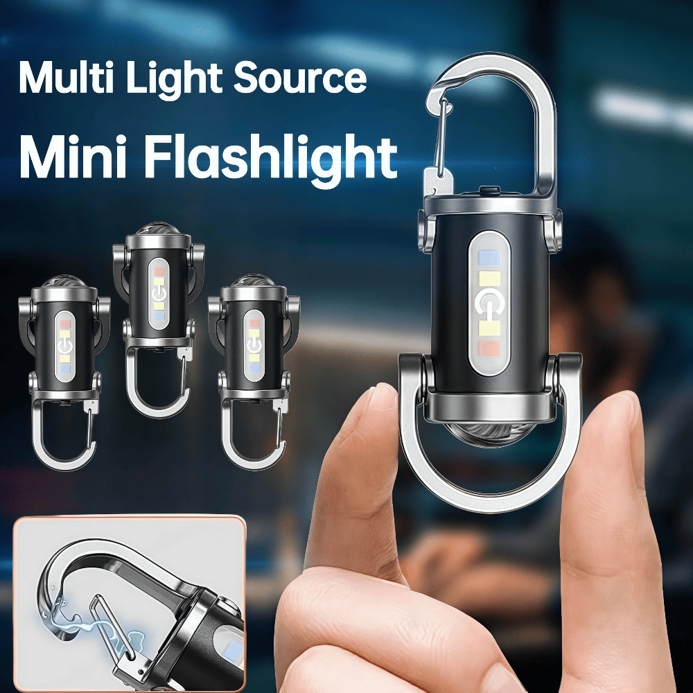 ポータブルキーホルダーライトミニキーリング懐中電灯充電式防水 - Outdoor Lighting Portable のレビューと価格
