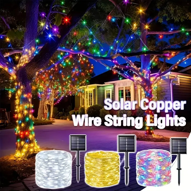 ソーラーフェアリーLED銅線ライトストリング、ホリデーウェデ - Outdoor Lighting On House のレビューと価格