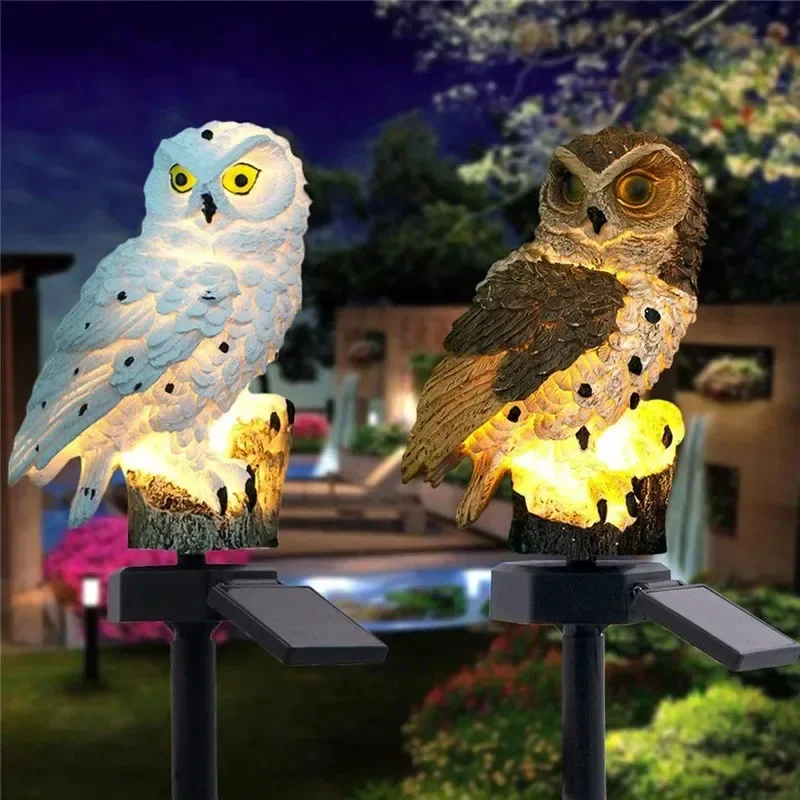 ソーラーフクロウ像ガーデンライトLED防水屋外装飾、庭やパテ - Outdoor Lighting Traditional のレビューと価格
