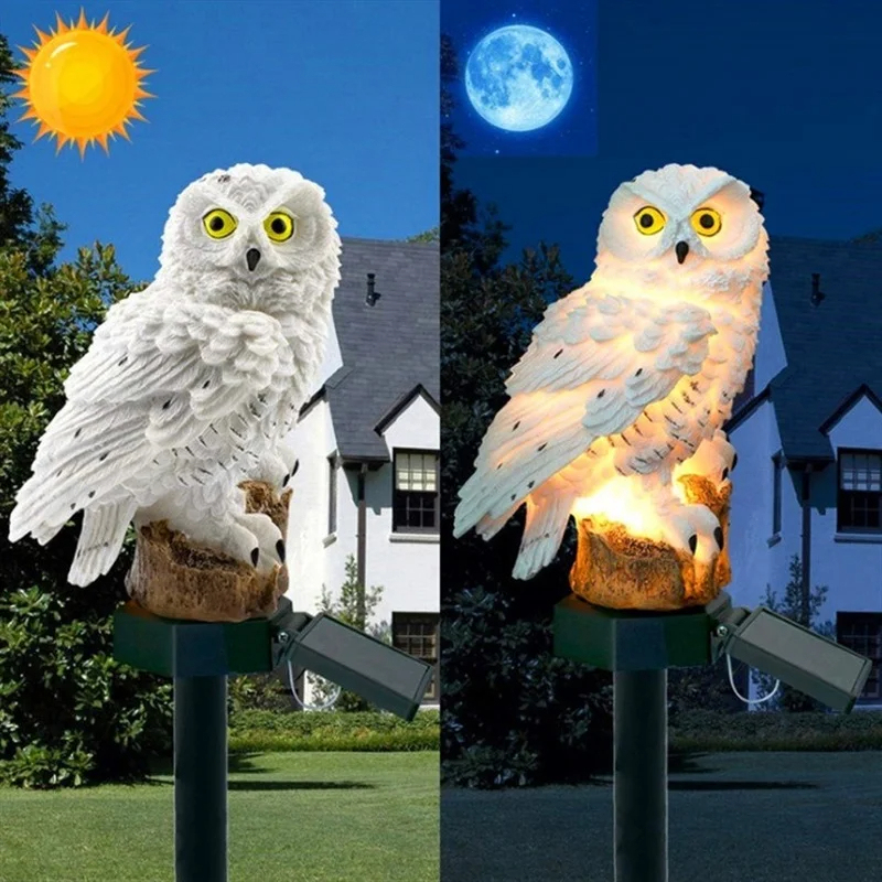 ソーラーフクロウ像ガーデンライトLED防水屋外装飾、庭やパテ - Outdoor Lighting Traditional のレビューと価格