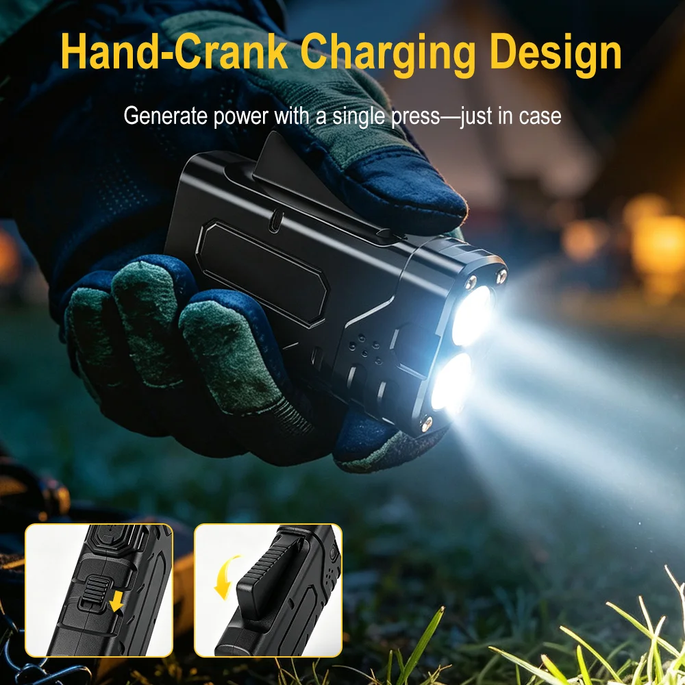 BORUIiT ハンドクランク EDC LED フラッシュラ - Outdoor Lighting Guide のレビューと価格
