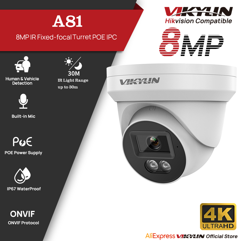 VIKYLIN 8MP HD IPセキュリティカメラ PoE - Outdoor Lighting Mains Powered のレビューと価格