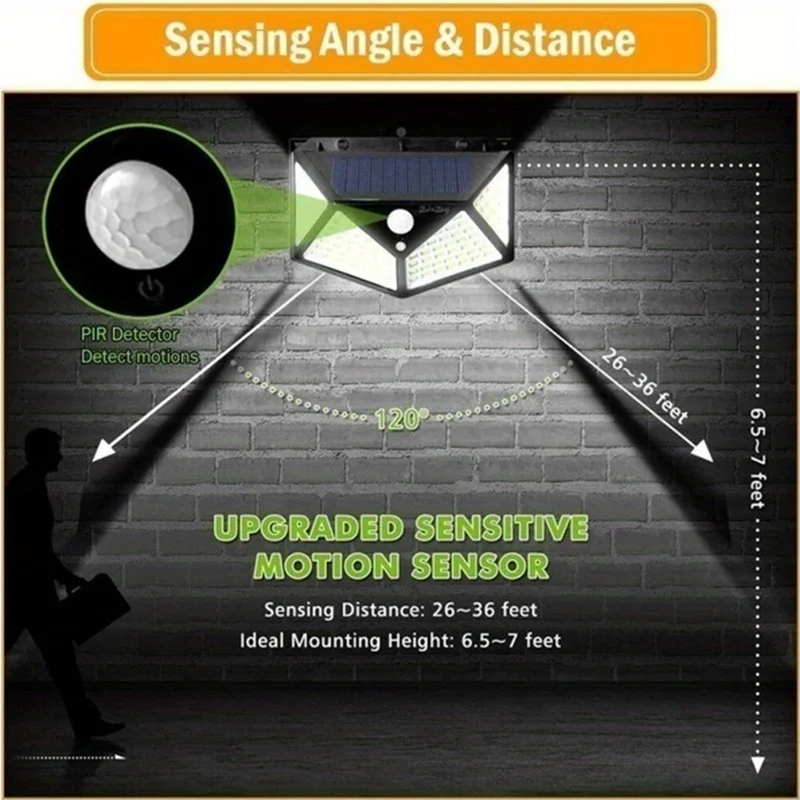 100Led 多機能ソーラーランプ屋外庭の装飾ソーラーライト - Outdoor Lighting With Motion Sensor のレビューと価格