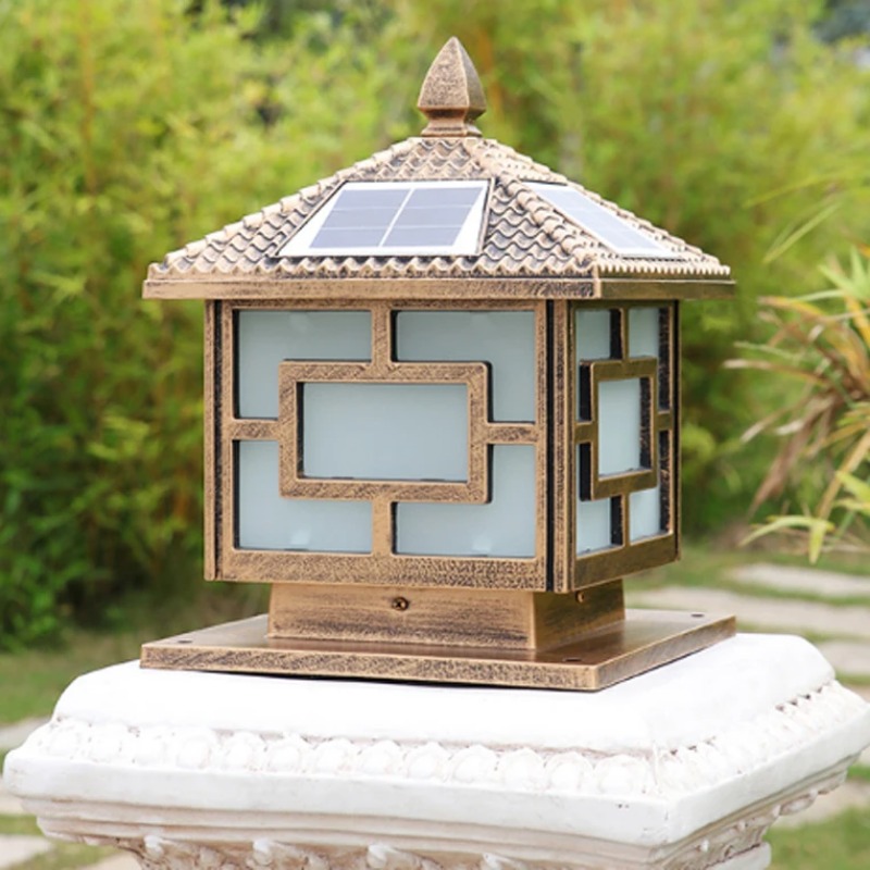 ソーラー式防水ポストメインゲートランプモダン屋外ピラーライト - Outdoor Lighting Mains Powered のレビューと価格