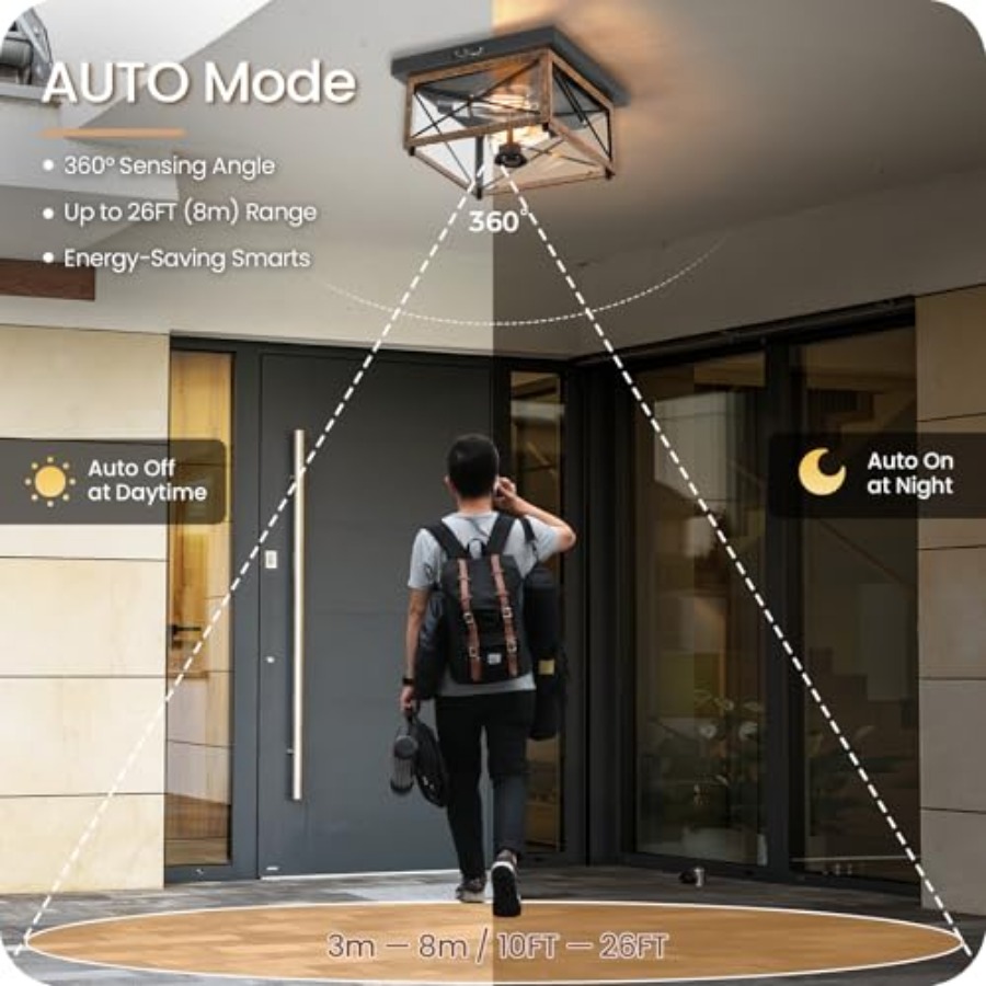 モーションセンサー付き屋外シーリングライト、屋外用フラッシュ - Outdoor Lighting With Motion Sensor のレビューと価格