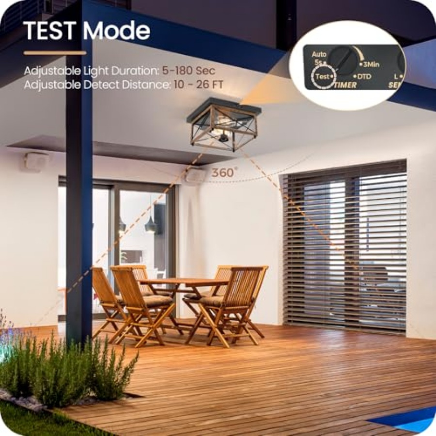 モーションセンサー付き屋外シーリングライト、屋外用フラッシュ - Outdoor Lighting With Motion Sensor のレビューと価格