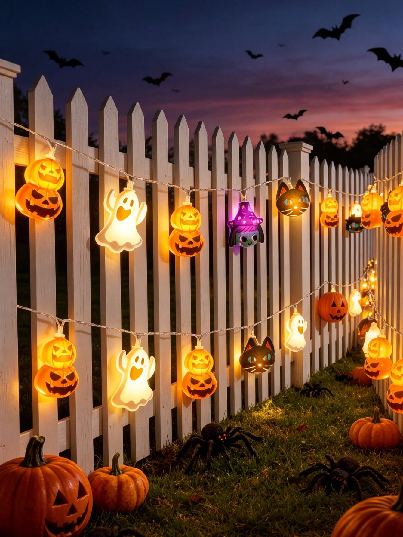 ハロウィン装飾ストリングライト1個、ハロウィン窓飾り、電池式 - Outdoor Lighting Battery Operated のレビューと価格