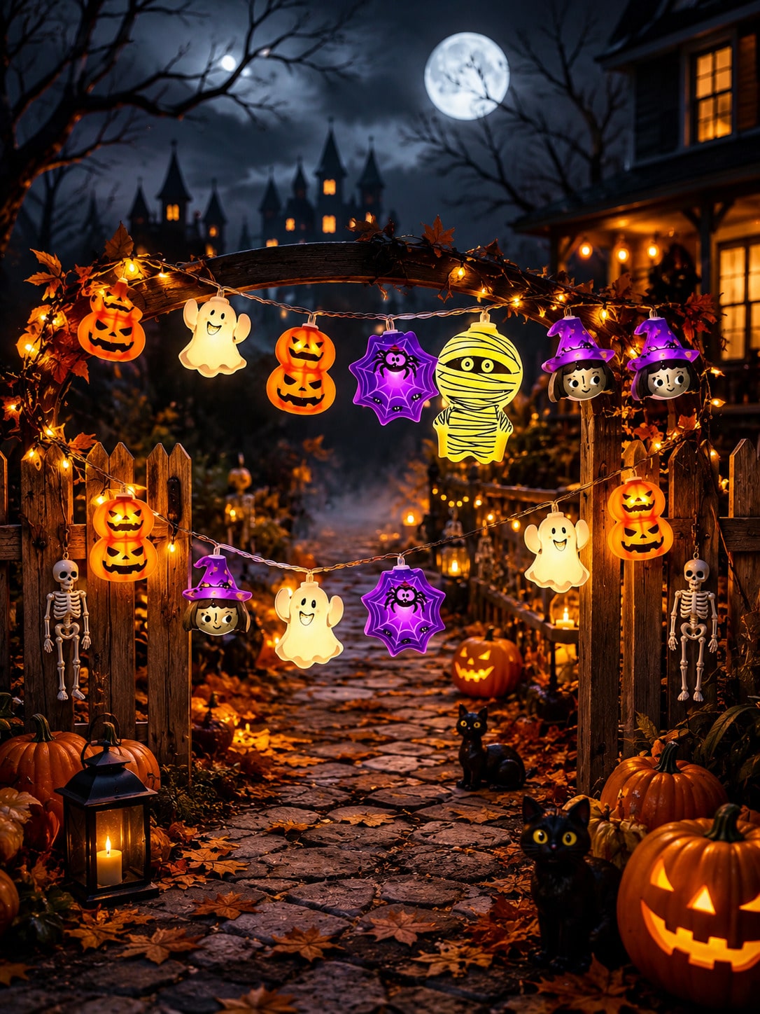 ハロウィン装飾ストリングライト1個、ハロウィン窓飾り、電池式 - Outdoor Lighting Battery Operated のレビューと価格