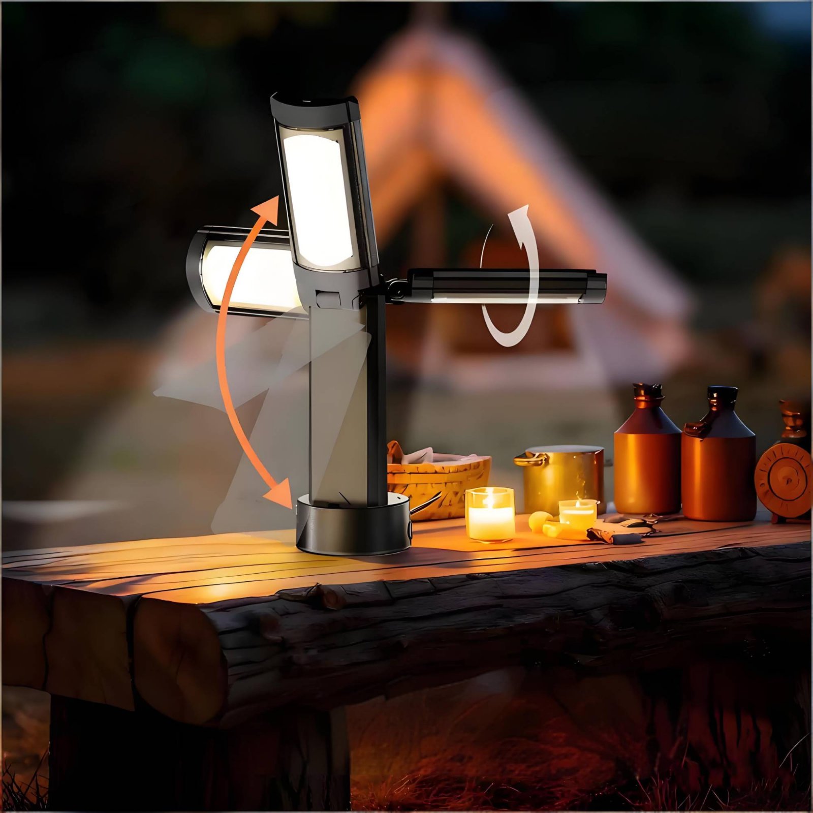 伸縮式テントランプ高さ調節可能ポータブルキャンプランプ折りた - Outdoor Lighting Portable のレビューと価格