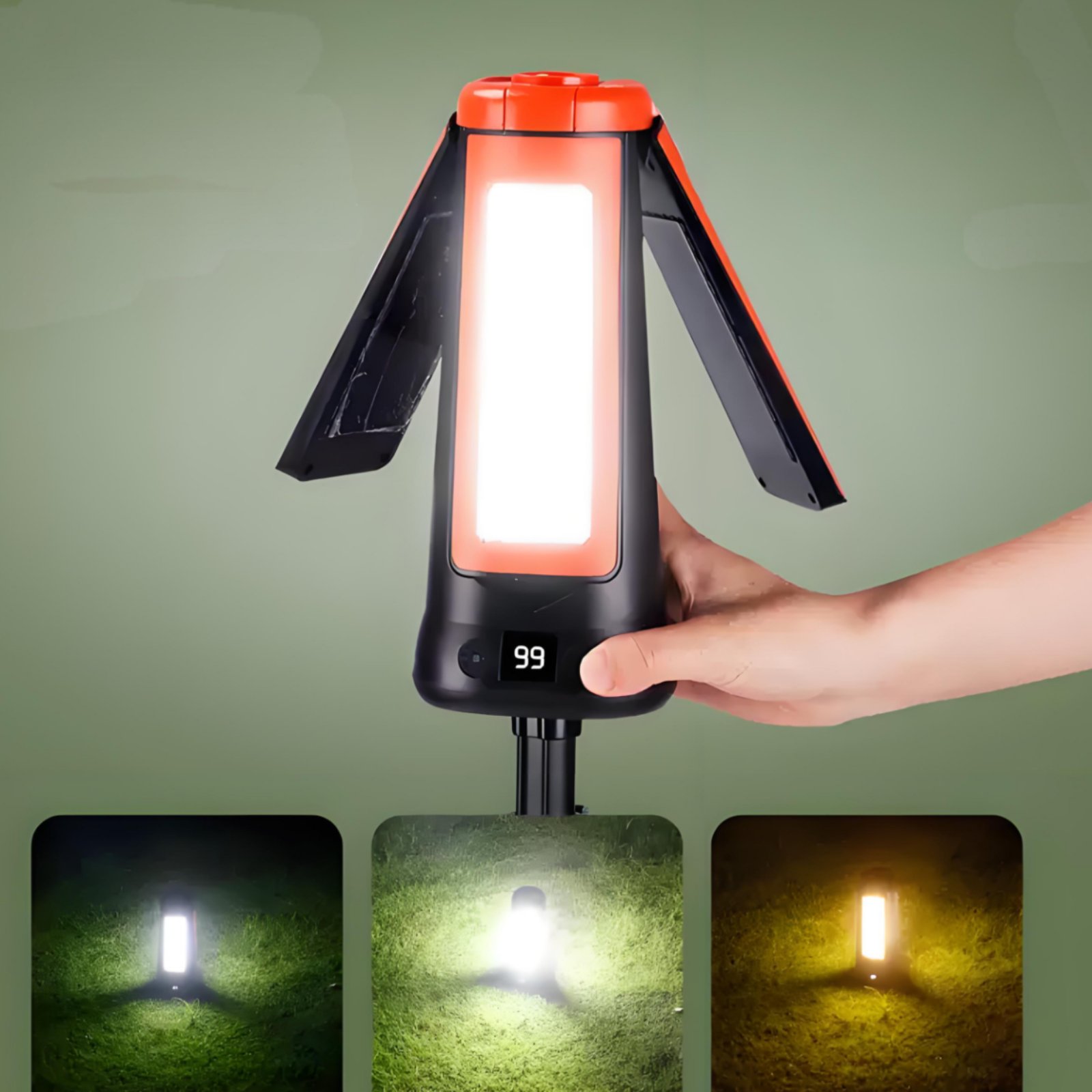伸縮式テントランプ高さ調節可能ポータブルキャンプランプ折りた - Outdoor Lighting Portable のレビューと価格