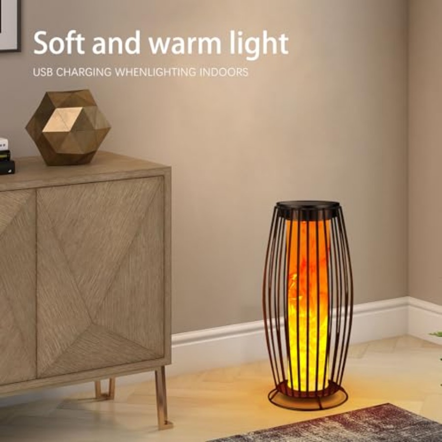 ソーラー屋外フロアランプ ちらつき炎ソーラー屋外ライト ソー - Outdoor Lighting Lamps のレビューと価格