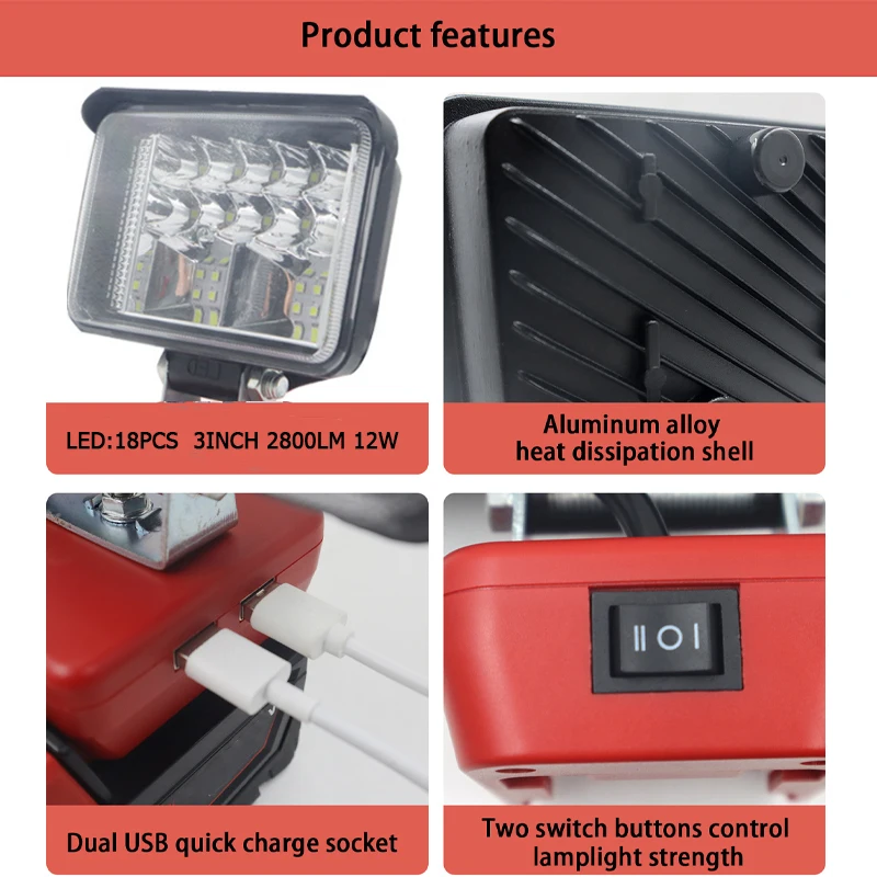 Zwincky-USB付きポータブルLEDワークライト,屋外 - Outdoor Lighting Milwaukee のレビューと価格