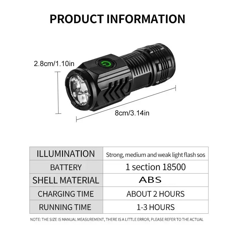 ペンクリップ付きミニ3LED懐中電灯、夜間歩行、ポータブル明 - Outdoor Lighting Guide のレビューと価格