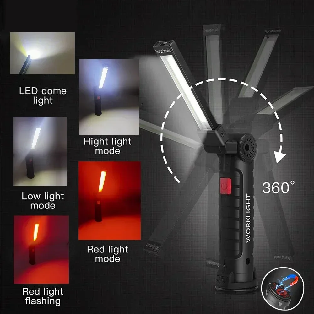 LED COB 懐中電灯 USB 充電式トーチ検査ランプ 磁 - Outdoor Lighting Guide のレビューと価格