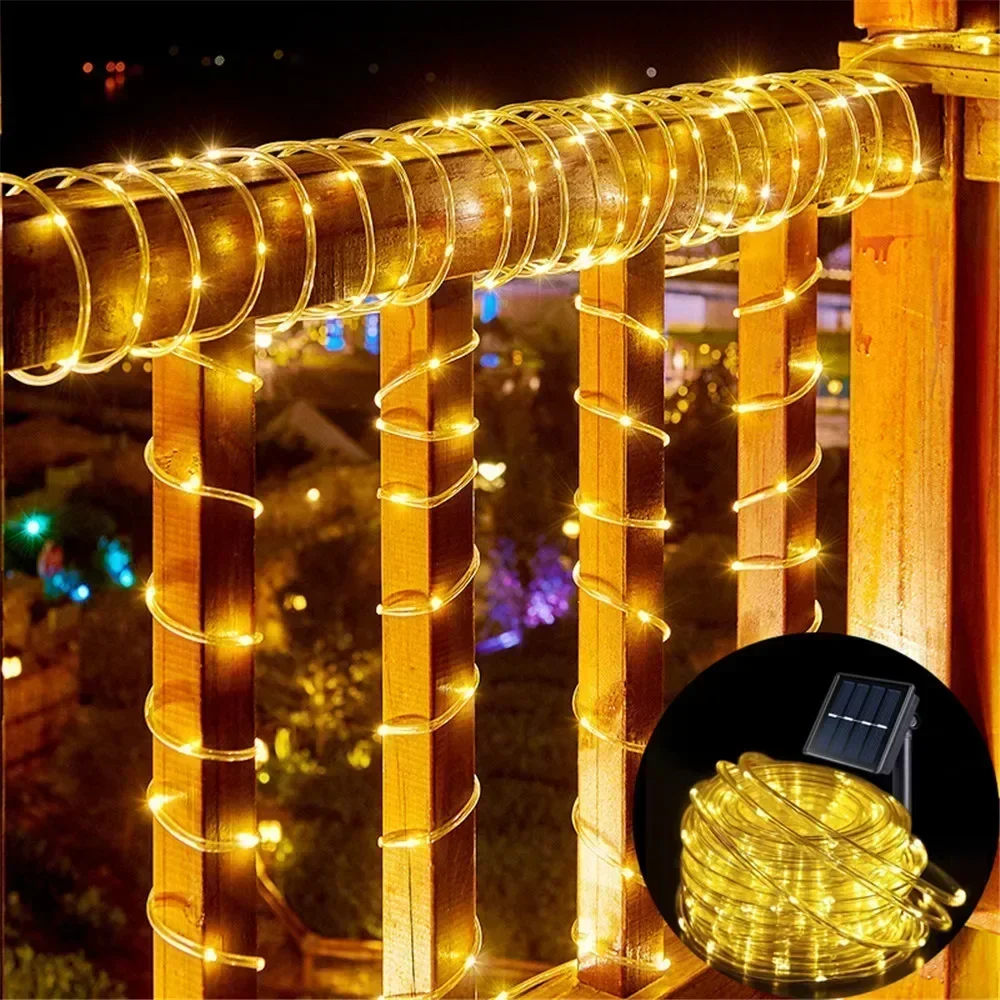ソーラーロープライト屋外用ブルーLED PVCチューブフェア - Outdoor Lighting On House のレビューと価格