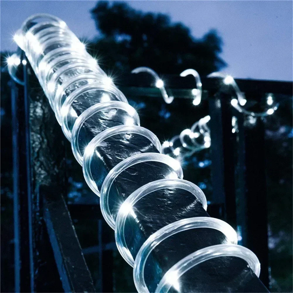 ソーラーロープライト屋外用ブルーLED PVCチューブフェア - Outdoor Lighting On House のレビューと価格