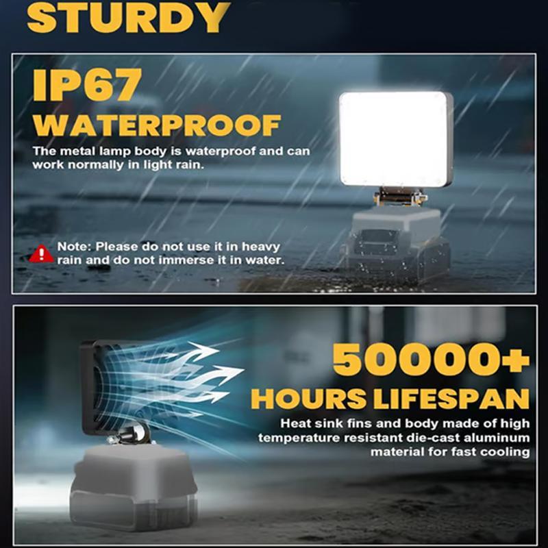 2 個の新しい便利な 21V 電動工具アクセサリー LED  - Outdoor Lighting Battery Powered のレビューと価格